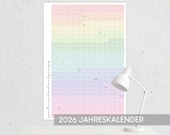 Jahreskalender 2026 (deutsch): Hochformat Poster (PDF & JPG)
