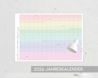 2026 Wall Calendar (German): Landscape Poster (PDF & JPG)