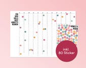 Geburtstagskalender "Für dich solls heut Konfetti regnen!" - DinA2-Poster mit bunten Stickern
