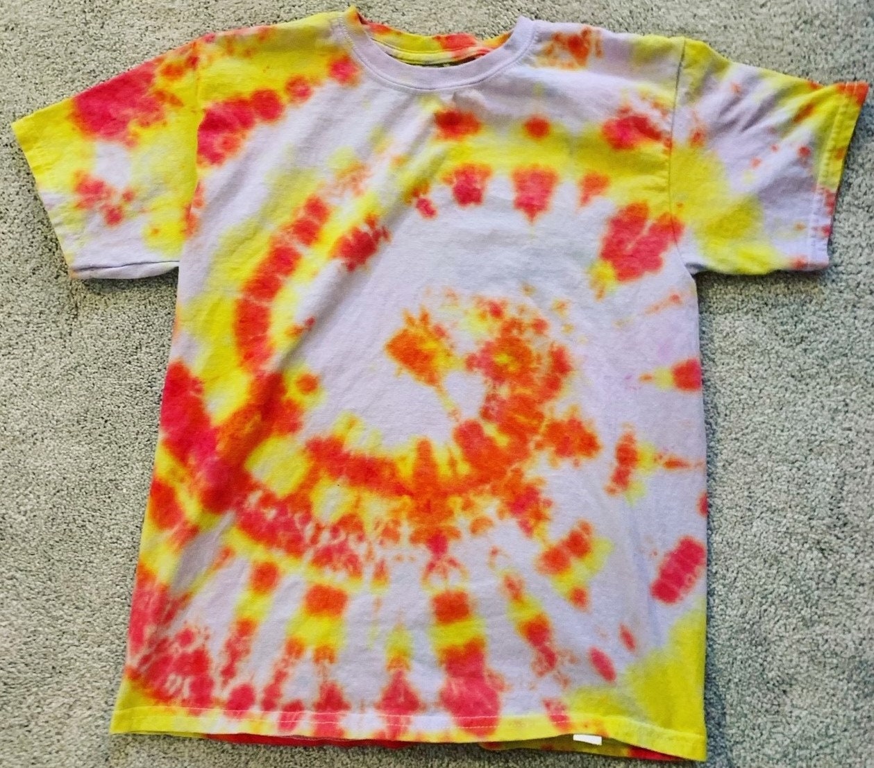 Orange and Yellow tie dye spiral Etsy
