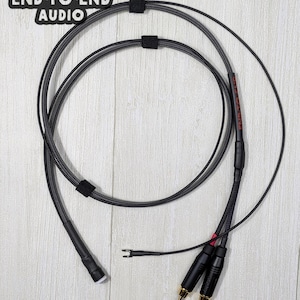Turntable Tonearm Cable | Mogami Audio Cable, Gold 5-Pin DIN to Dual Gold RCA or XLR & Ground Wire | phono, vinyl, hi-fi stereo, Cardas