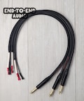 Combo Amp Speaker Cable | Mogami W3082 Speaker Cable 14 AWG, Neutrik 1/4", Dual Spades, Braided Sleeve | guitar amplifier, faston, gold