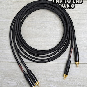Hi-Fi Dual Stereo RCA Cable Set | Mogami Audio Cable, Gold RCA, Braided Sleeve | handmade, custom audio, hi-fi, home stereo, interconnect