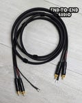 Turntable Cable Set | Mogami Cable, Dual Gold RCA, Spade Ground Wire, Braided Sleeve | Handmade, Universal, Project, Audio Technica, Rega