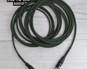 Hi-Fi Headphone Cable- Gold Tiny 3-Pin XLR to 3.5mm TRS, Mogami Cable, Braided Sleeve, Handmade, Custom Audio, AKG, Beyerdynamic