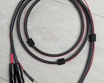 Unterminated Turntable Replacement Cable Set | Universal Fit | Mogami Cable, Gold RCA, Spade Ground Wire | repair restoration vintage phono