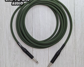 Pro-Audio Guitar/Instrument Cable, Mogami W2524 Cable, Neutrik 1/4" TS Straight Plugs, Braided Sleeve, Handmade, Custom Audio