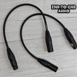 Shorty XLR-microfoonkabel | Gebalanceerde Mogami W2893-kabel, Neutrik Gold XLR, gevlochten hoes | live geluid, studio-opname, DAC, luidsprekers