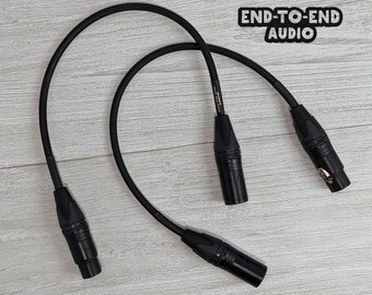 Shorty XLR Microphone Cable | Balanced Mogami W2893 cable, Neutrik Gold XLR, Braided Sleeve | live sound, studio recording, DAC, speakers