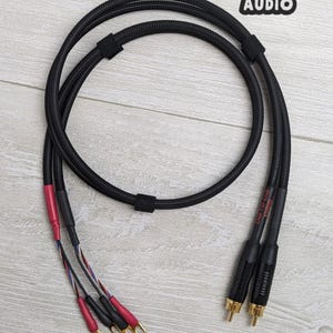 Mini Spade to Stereo Dual RCA Cable Set for Vintage Preamp to Amplifier connection | hi-fi stereo, repair, restoration, Altec, Healthkit