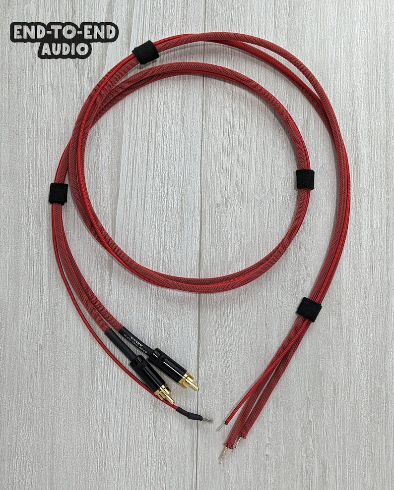 Câbles hi-fi à souder vers platine, câble Mogami, RCA doré et fil de terre, gaine tressée en paracorde, sans extrémité, fait main, fabriqué à la main image 7