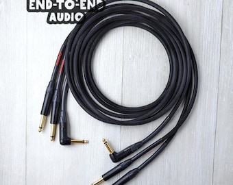 MOGAMI W2524 Guitar Instrument Cable | NEUTRIK 1/4" Plugs, Nickel or Gold, Straight or Right Angle, Braided Sleeve | THE Industry Standard