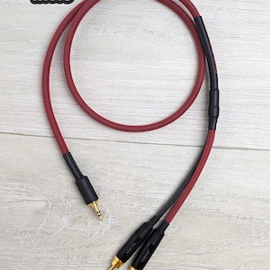 Dubbele RCA naar 3,5 mm of 1/4&quot; TRS extra audiokabel | Neutrik Rean Gold-connectoren, Mogami-kabel, gevlochten hoes | adapter, verlengstuk, patch