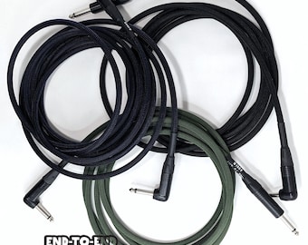 Mogami W3082 Speaker Cable | 14AWG Braided Sleeve, Neutrik 1/4" GOLD Plugs, straight or right-angle