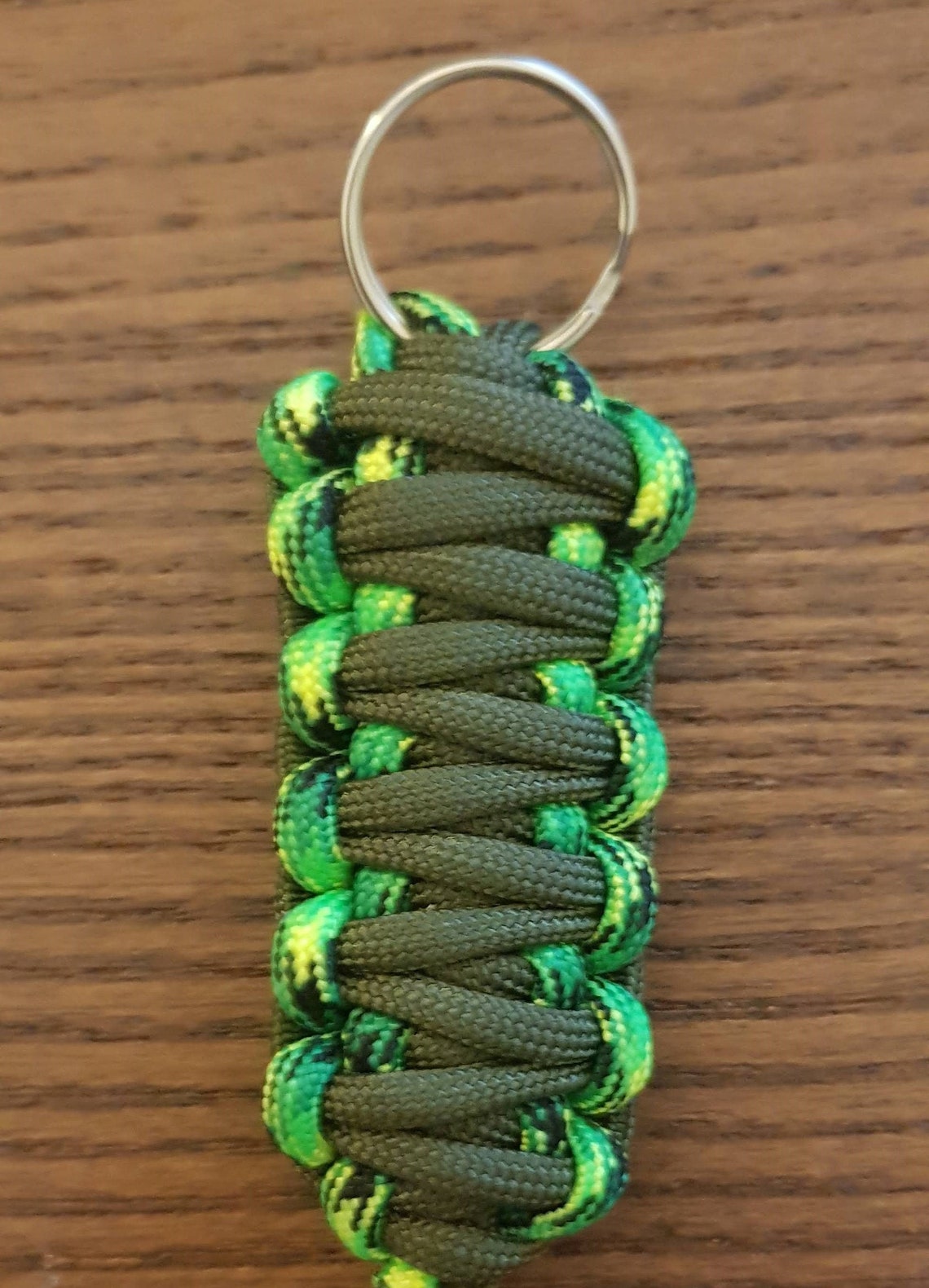 2 Colour Double Cobra Weave Paracord Keyring Etsy