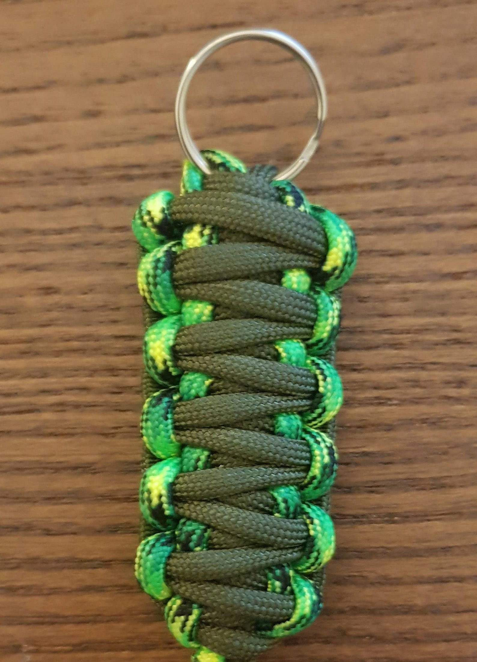 2 Colour Double Cobra Weave Paracord Keyring Etsy
