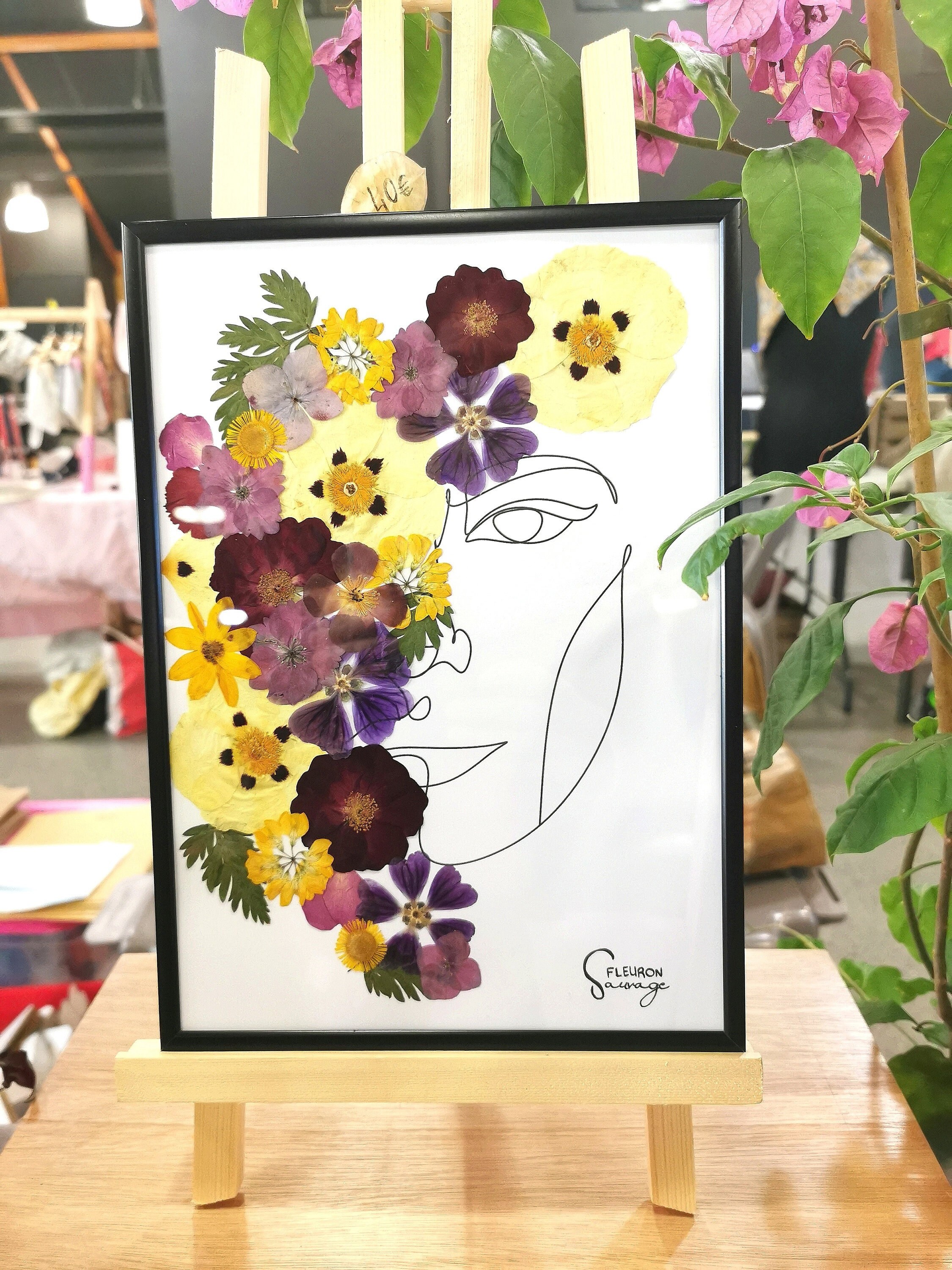 Herbier de Fleurs Pressées/Portrait Femme One Line