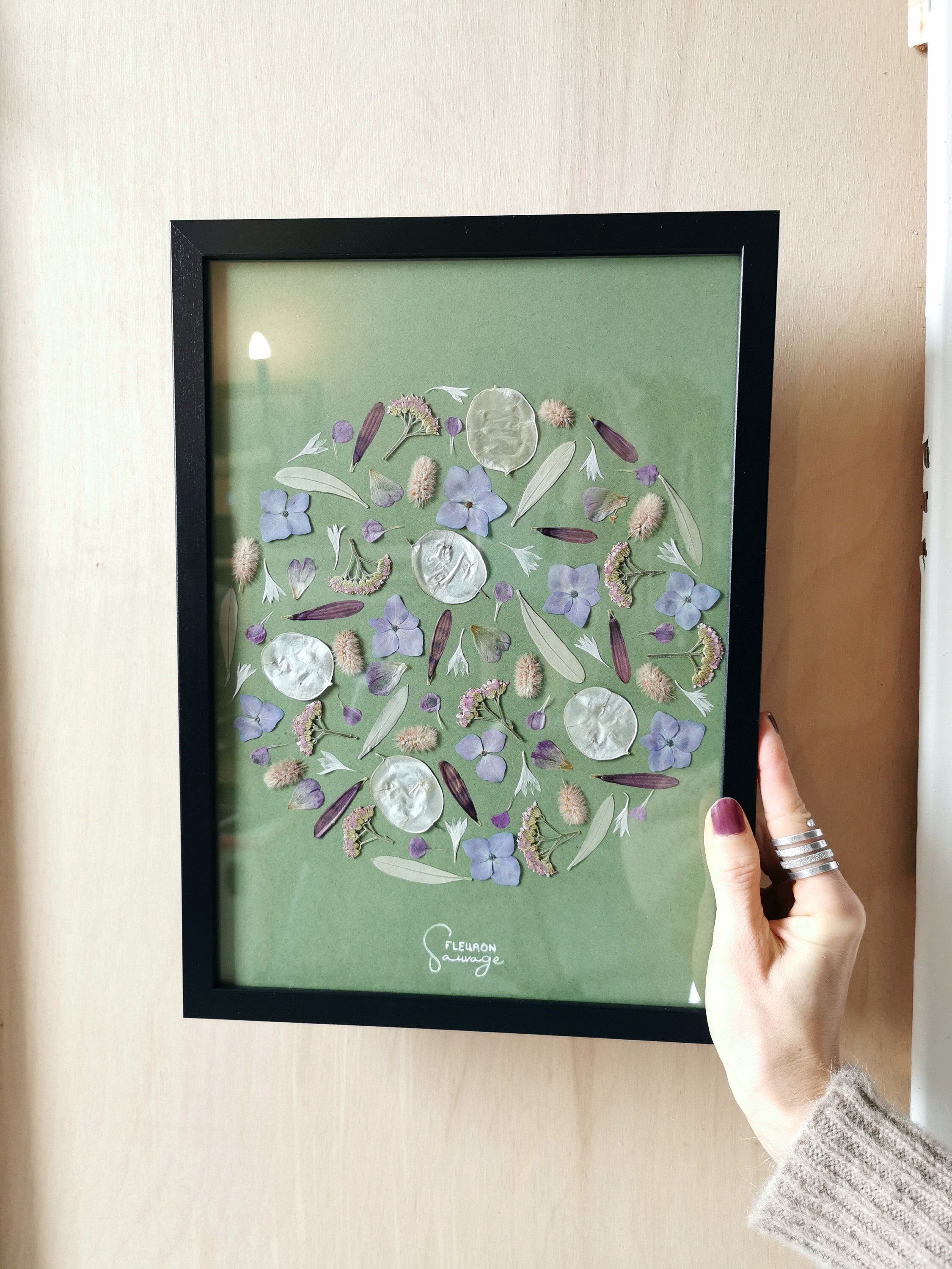 Herbier Encadré de Fleurs Pressés