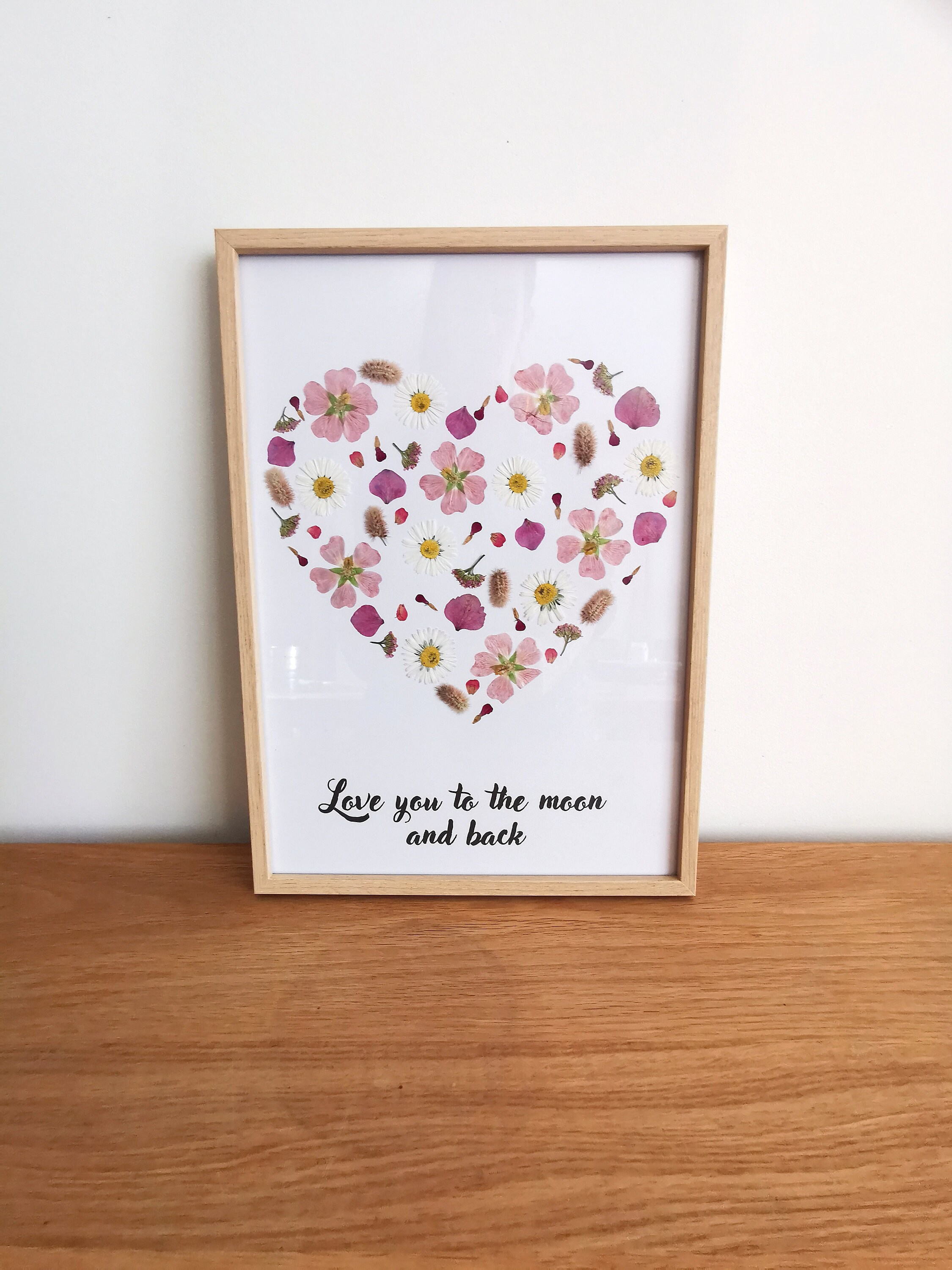 Herbier Décoratif/Coeur de Fleurs Pressées