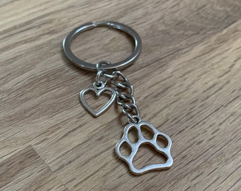 Keychain Paw Dog Cat | Handmade | Pendant with animal paw | Gift animal lover dog paw cat paw