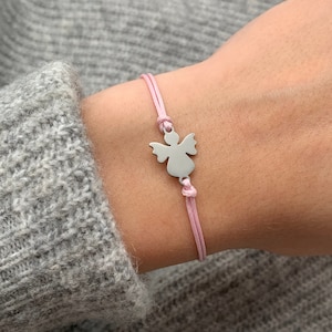 Schutzengel Armband Glücksbringer Armkettchen mit Engel Schutzengelchen Armbändchen Geschenk Freundschaftsband Rosa