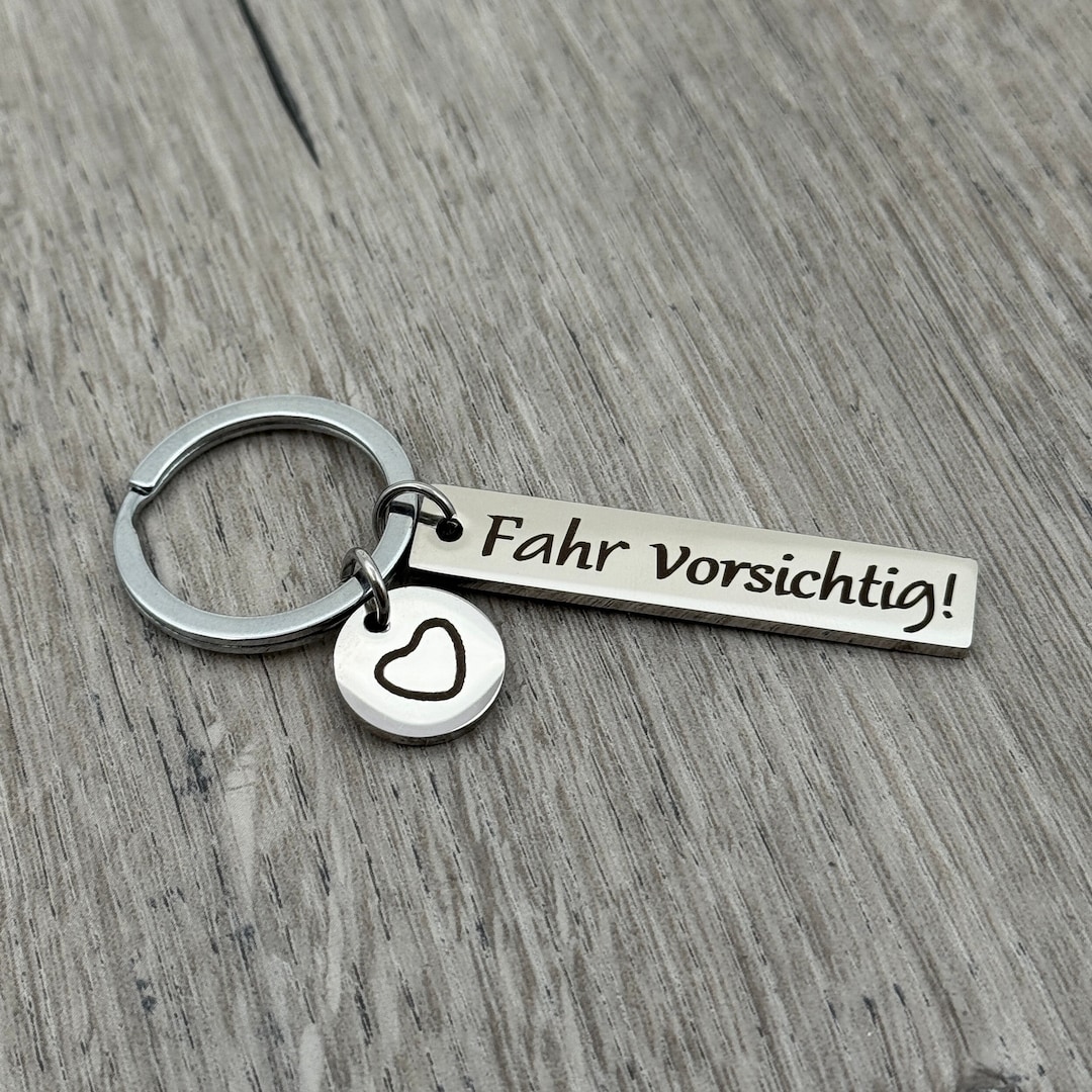 Schlüsselanhänger Fahr Vorsichtig Silber Glücksbringer Auto Geschenk ...