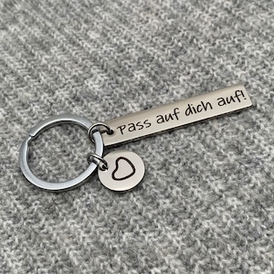 Keychain Drive carefully Silver Lucky Charm Car Gift Guardian Angel Pendant Driving License Gift Girlfriend Pass auf dich auf!