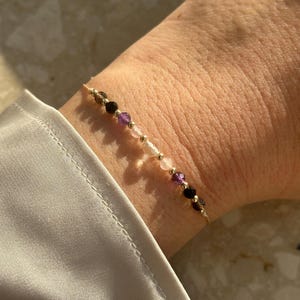 Empath Protection Bracelet: Rose Quartz, Amethyst, Black Tourmaline, Smoky Quartz & Clear Quartz Crystals | Gold Filled or Sterling Silver