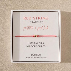 Red String Bracelet: Natural Silk & 14k Gold Filled | Protection and Good Luck | Friendship Gift | Minimalist Jewelry