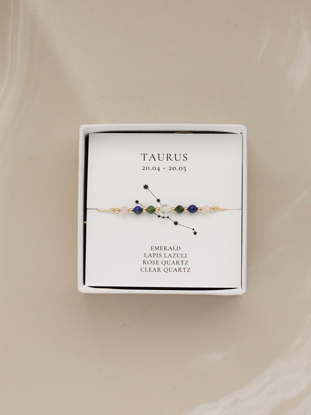Taurus Dainty Natural Gemstone Emerald, Lapis