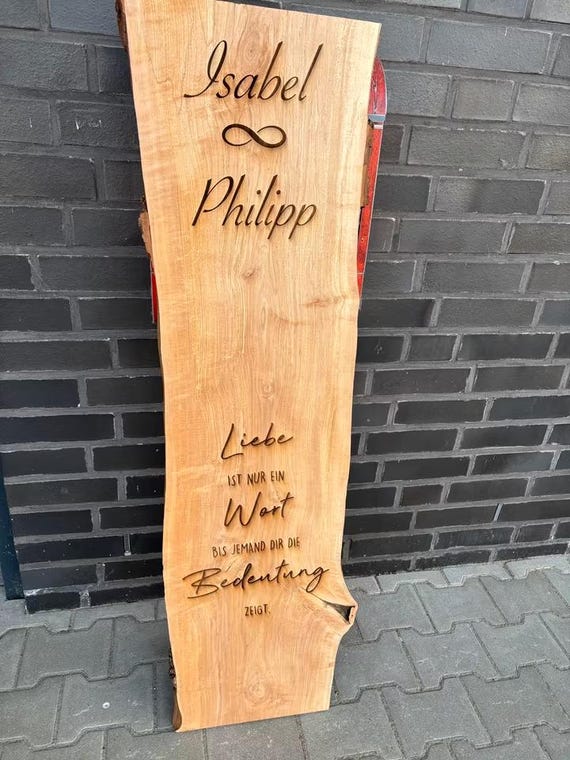 Holzbohle Hochzeit Hochzeitsgeschenk Deko Geschenk Liebe