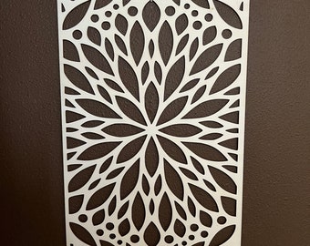 Holzwand Deko Muster Sichtschutzwand Raumteiler Paneel Wildblume