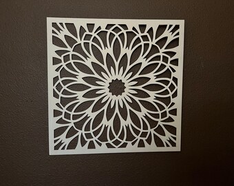 Wooden wall flower happiness privacy screen room divider panel