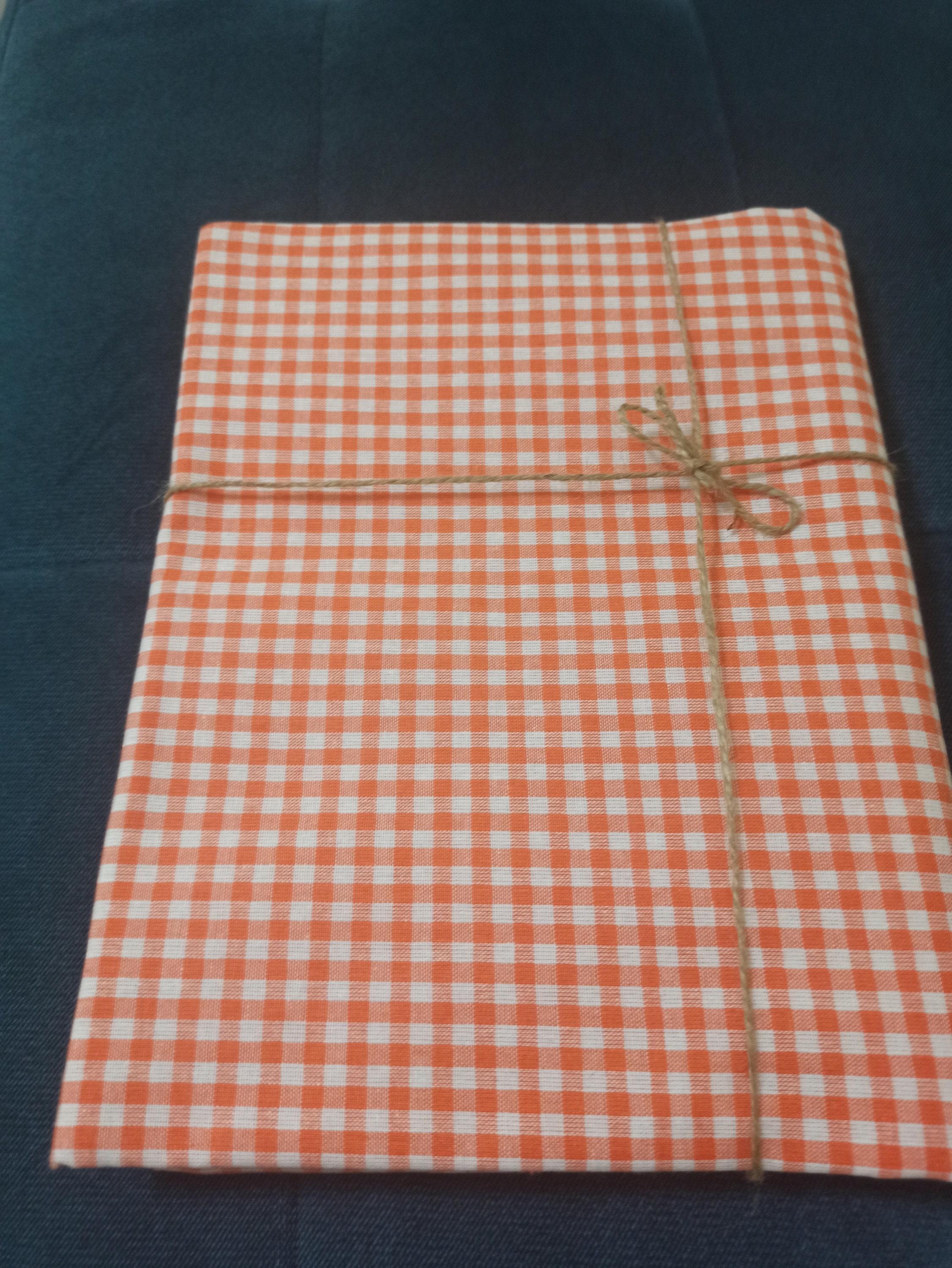 Orange and White Dining Table Cloth , Colurful Table Cloth , Gingham