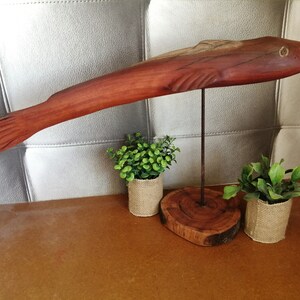 Massive Holz Fisch Ornament geschnitzt auf Stand Dekor | Etsy