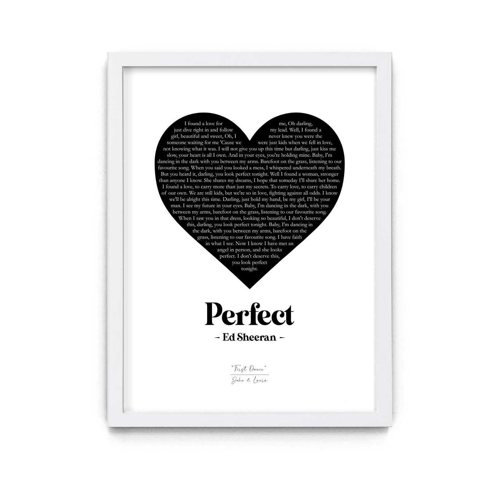 Song Lyrics Heart Print Custom lyrics poster Personalised | Etsy