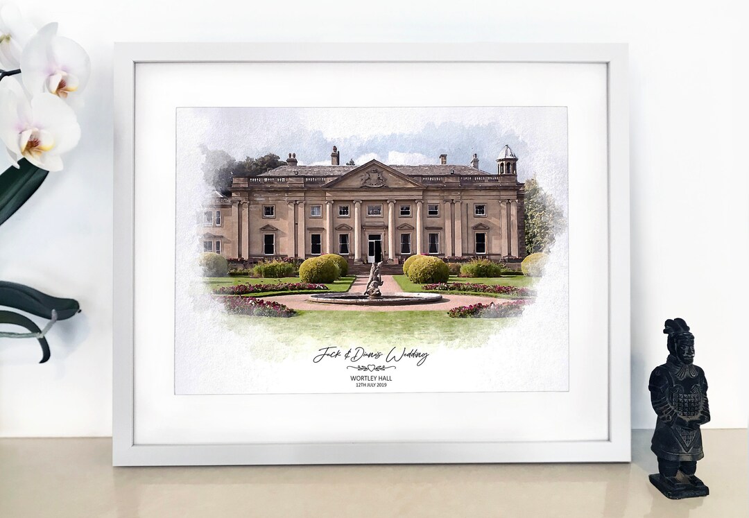 Custom Wedding Venue Watercolor Print – Personalized Wedding Gift - Etsy UK