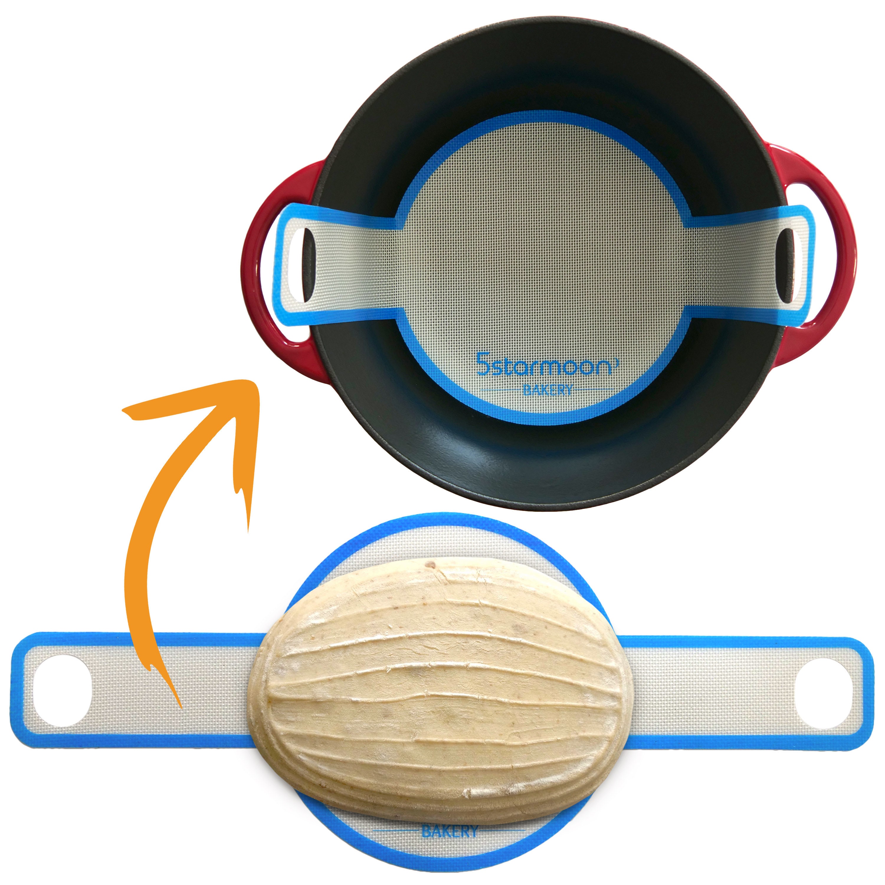 Silicone Bread Sling Blue Trim Dutch Oven Accessory Etsy