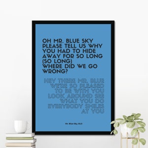 Coventry City Mr. Blue Sky Lyrics Print. Free Delivery
