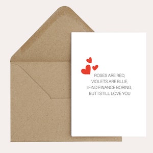 Finance Still Love You - Valentinstagskarte, Krypto, Finanzen, Aktien, Witzig, Kryptowährung, Jahrestag - 19x18 cm mit braunem Umschlag inklusive