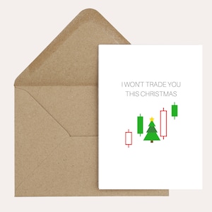 Zal u deze kerst niet verhandelen - Crypto Christmas Card, Funny, Finance, Stock Market - Trader Trading - 7x5 "in met bruine envelop inbegrepen