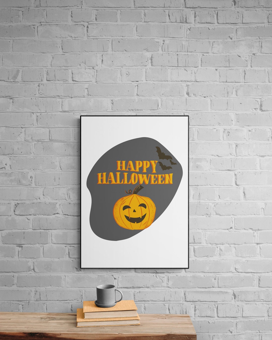Happy Halloween Wall Art, A5 or A4 Physical Print | Pumpkin Lantern ...