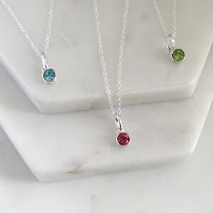 Birthstone Necklace - Silver Jewelry - Birthstone Gift - Birthstone Jewelry - Birthday Gifts for Her - Silver Necklace