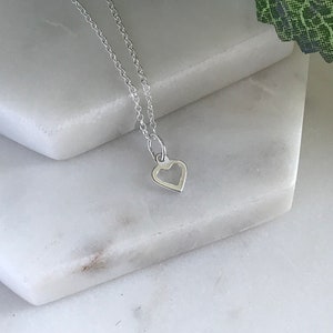 Silver Heart Necklace - Heart Necklace - Silver Necklace - Layered Necklace - Gifts for Her - Minimal Necklace - Heart Jewellery