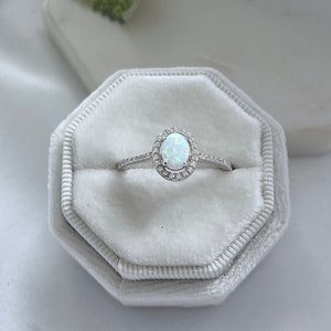 White Opal Ring - Opal Ring - Sterling Silver Ring - Stacking  Ring - Thumb Ring - Gift for Women