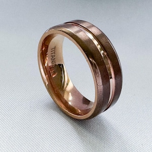 Bague de mariage en titane - bague en titane or Rose - bague de fiançailles - bague de mariage - bague pour homme - alliance - bague de promesse