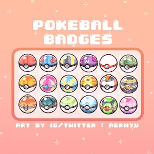 Pokeball Badge Set