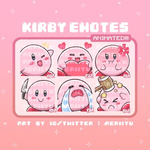 ANIMATED Kirby Emotes for Twitch and Discord