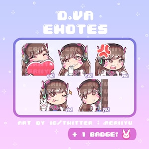 D.Va Emotes voor Twitch en Discord