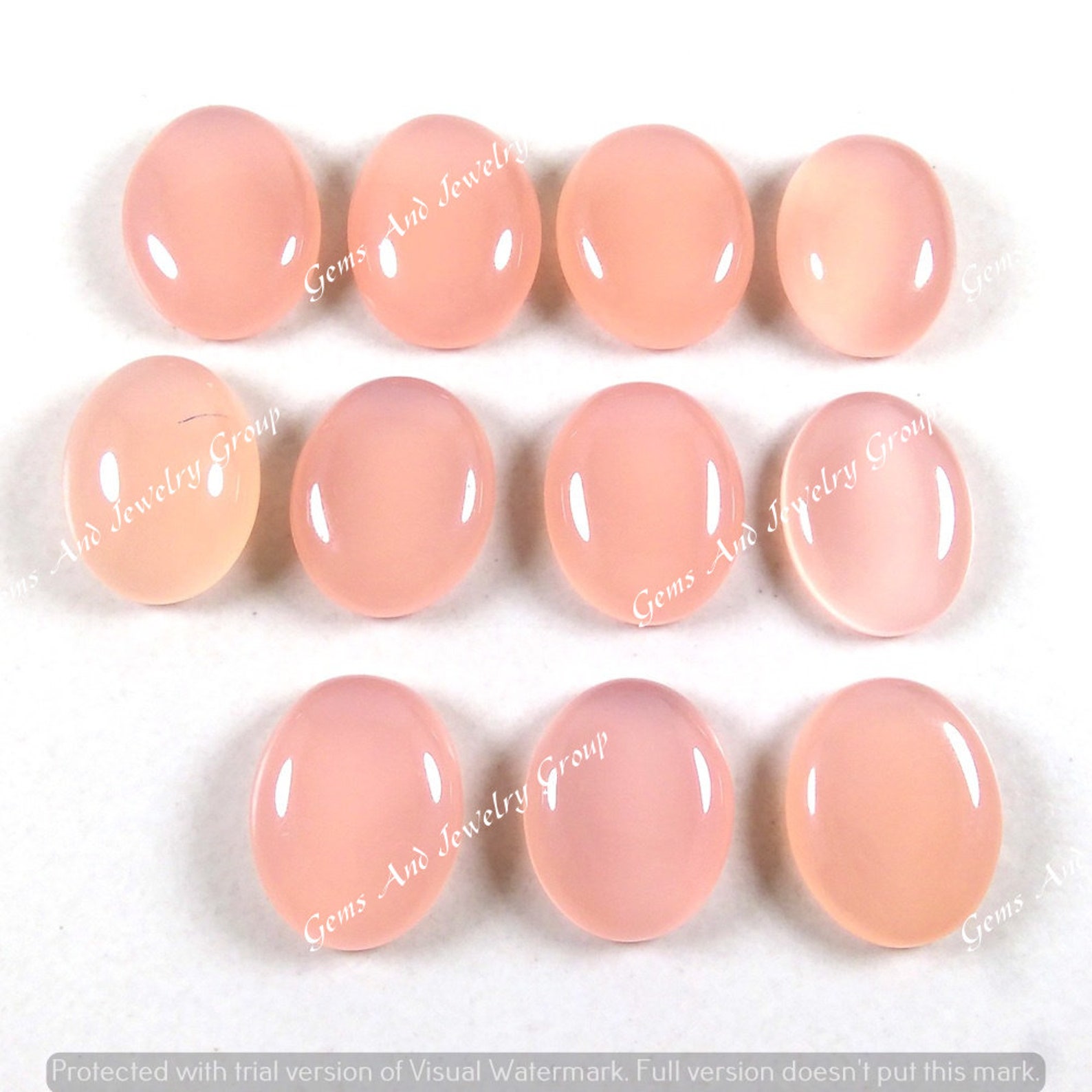 Quality Natural Pink Chalcedony Cabochon Oval Gemstone For | Etsy